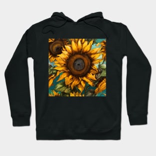 Drawing of Sunflower Hoodie